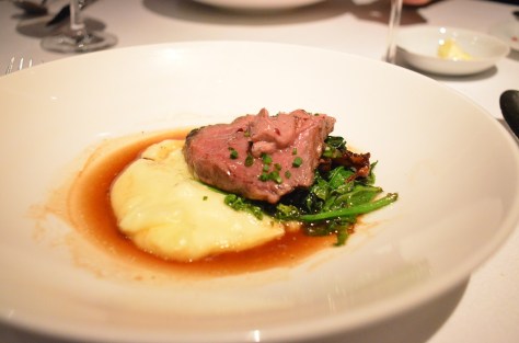 Filet of Beef, Yukon gold potato puree, spinach & golden chantrelles, red wine jus - served with Cabernet Neal Family, Napa 2006