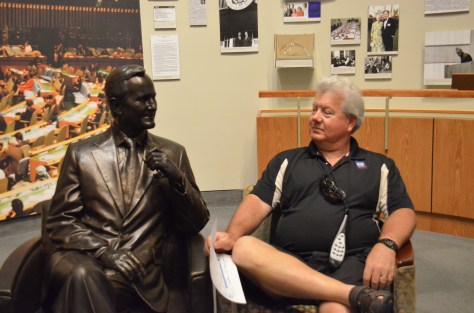 Kelly talking with President Bush...not sure who is giving who advice....