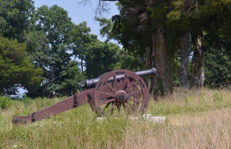 One of the cannons on the battlefield