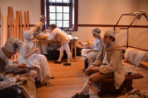 Sewing a tent for General George Washington