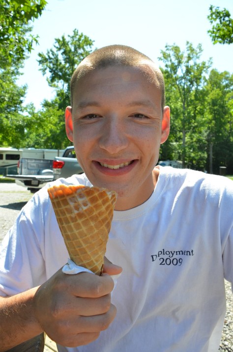 CJ....his ice cream fell off of the cone :-(