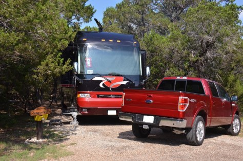 Our campsite - tucked in the trees.