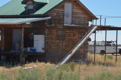 Unique way to get down from the second story. 