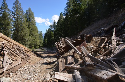 Rubble pile at Ore Bin